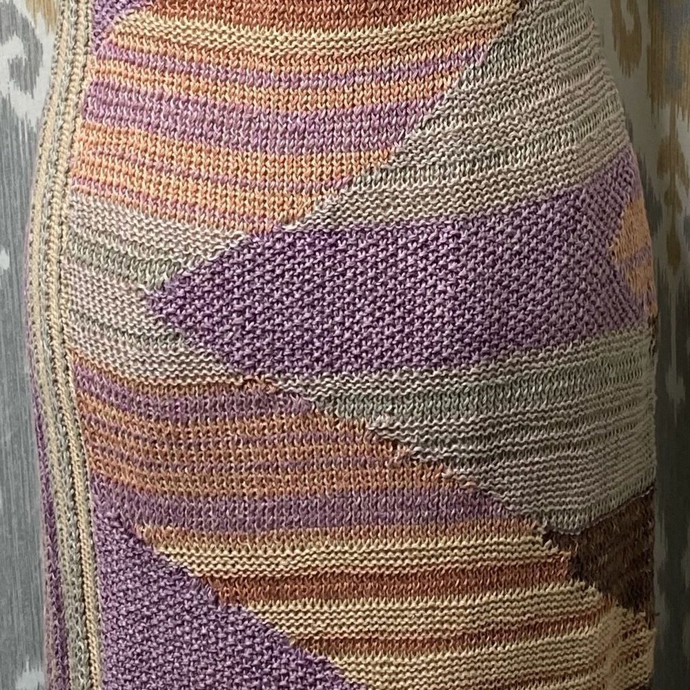 Ralph Lauren Pastel Painted Desert Serape One Shoulder Hand-Knit Dress - Picture 11 of 16